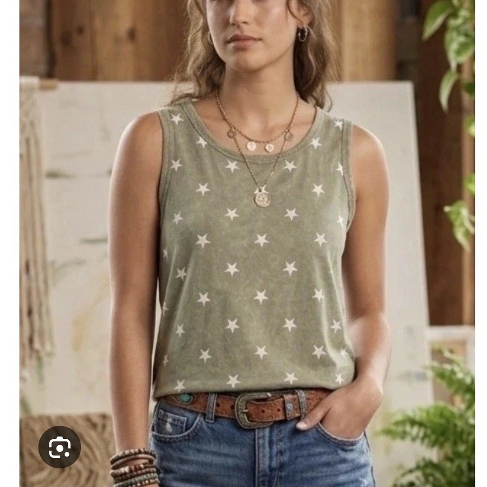 Easel western tank stars medium country boho festival